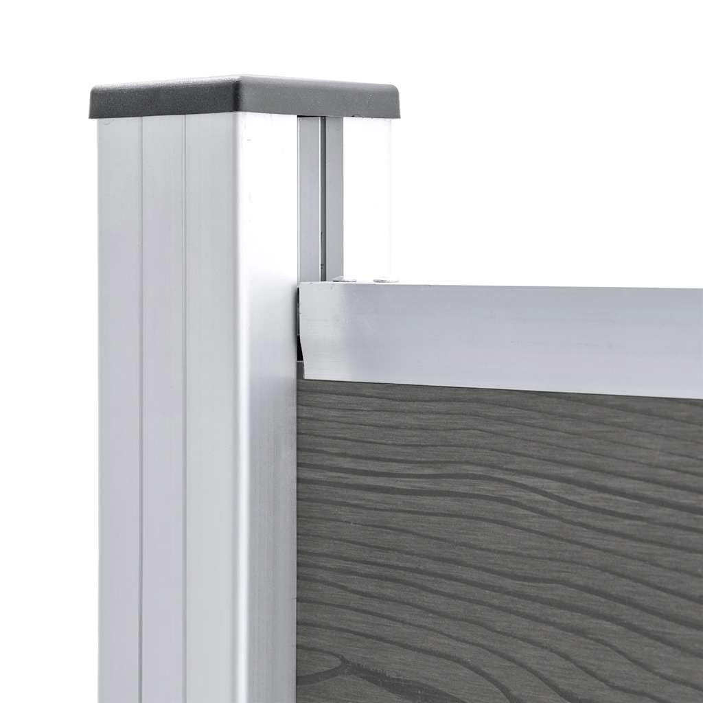 vidaXL Zaunelement Gartenzaun Sichtschutzzaun Lamellenzaun Windschutz Zaun Windschutzzaun Terrasse Stecksystem Lärmschutz WPC 180x146cm Grau