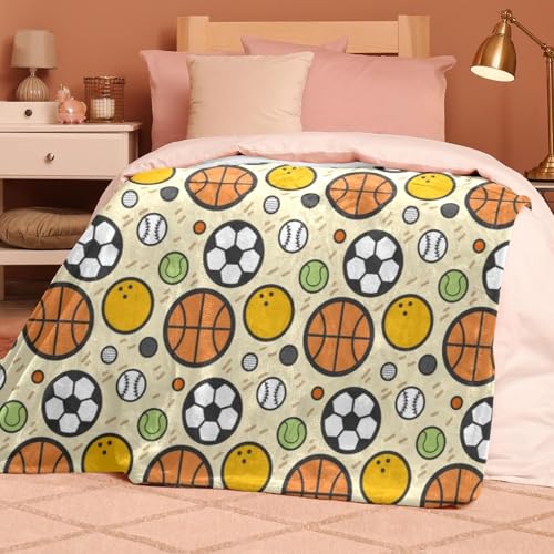 Couverture microfibre chaude et douce basket-ball plaid polaire de canapé isolant 150x100 - 8
