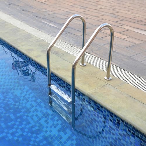 Escalera para piscina de 3 peldaños de acero inoxidable miniatura 2