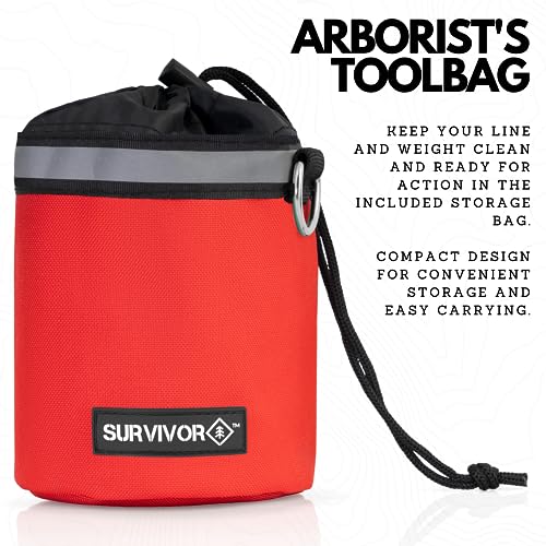 SURVIVOR Kit de linha de arremesso Arborist – Inclui peso de 400 g, linha de arremesso de 90 kg e es