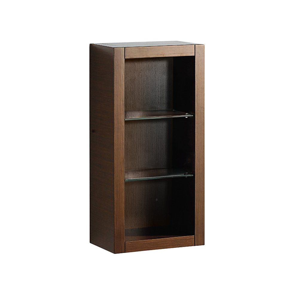 Fresca Bath Bathroom Linen Side Cabinet with 2 Glass Shelf, Wenge Brown