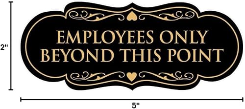 Miniatura 2 de Signs ByLITA Designer Employees Only Beyond This Point - Letrero (negrodorado), tamaño pequeño