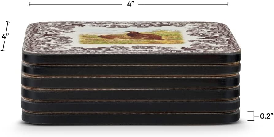 Miniatura 3 de Pimpernel Spode Woodland Collection Posavasos  Juego de 6  Tablero con respaldo de corcho  Resistente al calor y a las manchas  Posavasos para