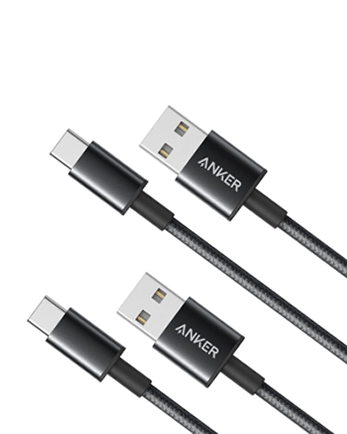 Kabel ładujący Anker USB-C, zestaw 2 sztuk, kabel USB do USB-C o długości 0,9 m, pleciony kabel ładujący USB-A do USB-C do iPhone'a 15 (standardowe ładowanie), Samsunga S22/S21, Huawei