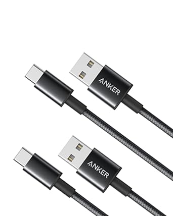 Kabel ładujący Anker USB-C, zestaw 2 sztuk, kabel USB do USB-C o długości 0,9 m, pleciony kabel ładujący USB-A do USB-C do iPhone'a 15 (standardowe ładowanie), Samsunga S22/S21, Huawei