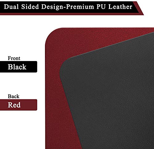 Image of House of Quirk Laptop Keyboard Mouse Felt Pad with Paper and Pen Pocket for Desktops (78.7 x 39 CM, Red /Black)