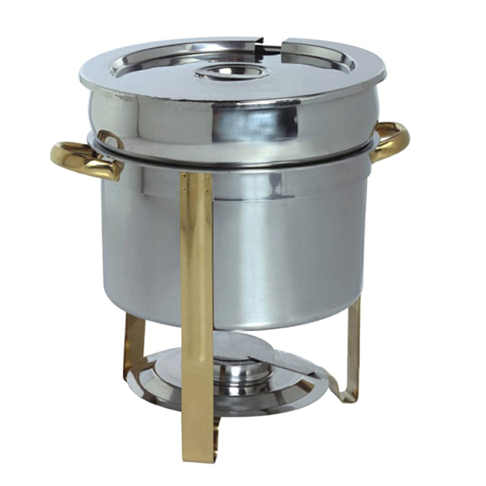 Sfregamento Piatto Buffet, Acciaio Inossidabile Scaldazuppa Con Water Pan, Chafer, Telaio, Telaio Carburante E Coperchio Per Le Feste - La Minestra Forniture Per La Ristorazione Scaldavivande,11L