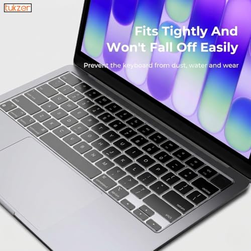 Image of Tukzer Premium Keyboard Cover Compatible for 2026 MacBook Neo 13, 2026 2025-2021 M5-M2 MacBook Air 13 /15,M5-M1 Pro /Max MacBook Pro 14 /16, Laptop Accessories Ultra Thin Protector Skin - TPU Clear