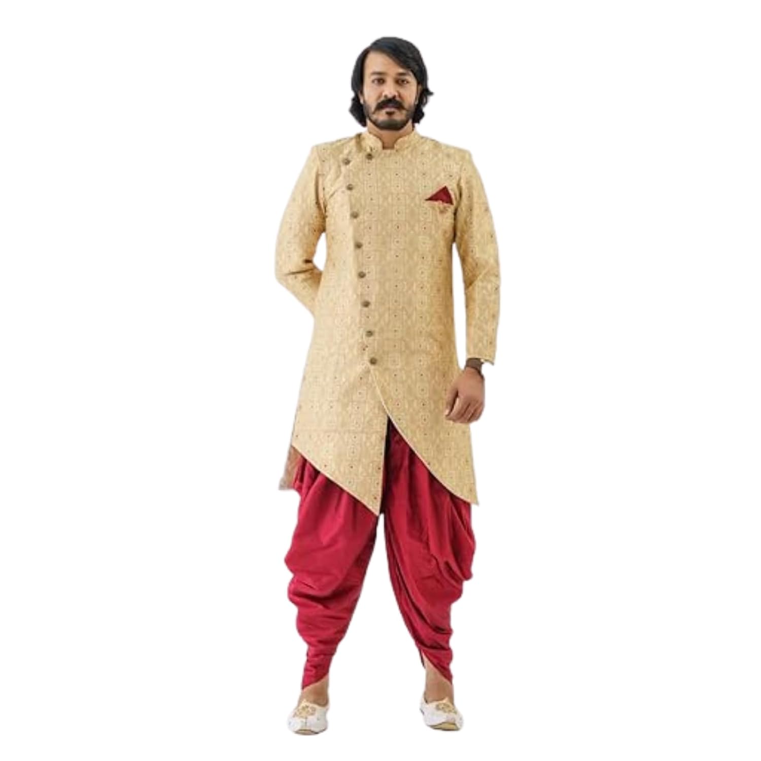 Amzira Brand Boy’s Men’s Sherwani Style Indo Western Dhoti Dress Set (Large) Traditional Design with Elegant Embroidery, Festivals and Special Occasions, Comfortable and Stylish Amzira Brand Boy’s Men’s Sherwani Style Indo Western Dhoti Dress Set (Large) Traditional Design with Elegant Embroidery, Festivals and Special Occasions, Comfortable and Stylish