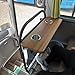 LYUCAYHQ Fold Down Table Wall Mounted, Wall Mounted Folding Table, RV Folding Table with Stainless Steel Folding Stand and Cup Holder, for Passenger Car, Bus, Tourist Car(Brown,78 * 25cm/31 * 10in)