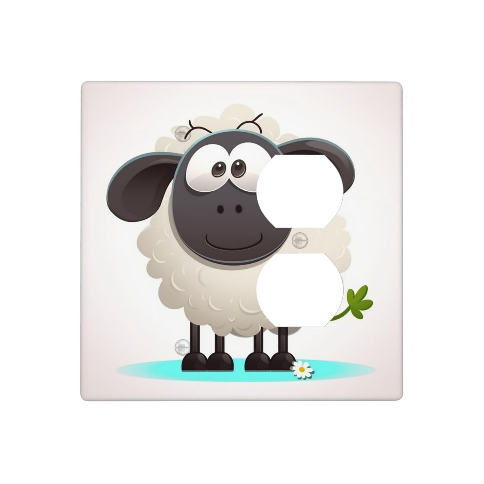 Decorator Wall Plate 2 Gang Light Switch Covers Sheep Wallplate Double Toggle Switch Plate Standard Size Electrical Outlet Covers Decorative Wall Switch Plate Cover