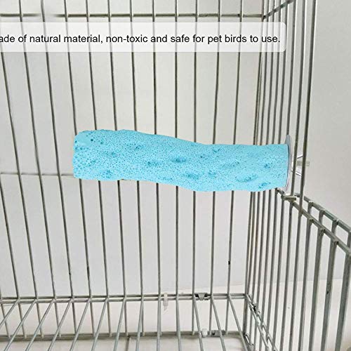 Image of Pet Bird Perch Standing Stick Mineral-Made Parrot Stand Toy Bird cage Perch Grinding Stick Chew Toy for Pet Birds, Parrot and Chinchilla(S-Blue)