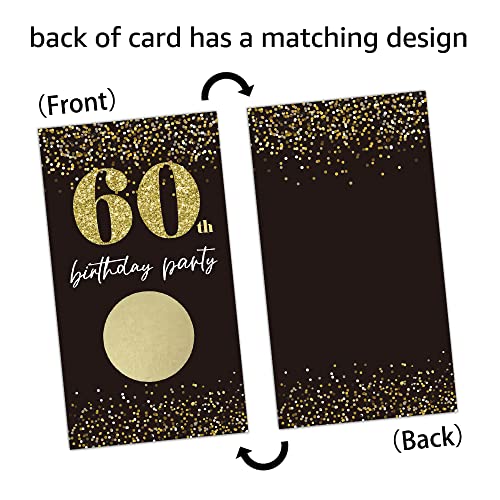 Rewidparty Black Gold 60Th Birthday Party Scratch Off Game Cards（32 Pcs） Cheers To 60 Years Party Supplies Happy 60Th Birthday Party Scratch Cards Activity For Birthday Raffle Tickets Kids Adults #TOP4