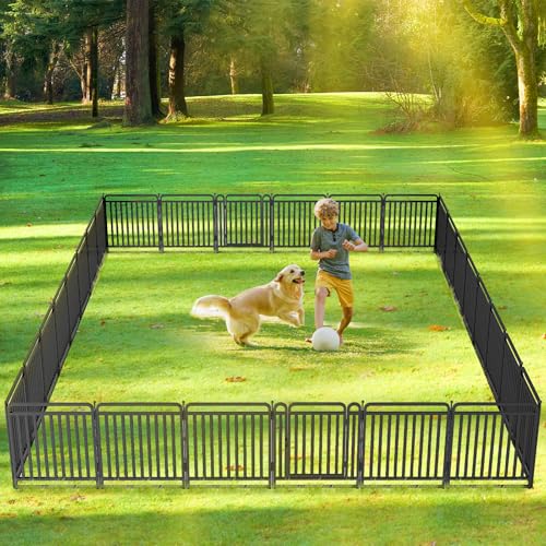 Image of New Thickened Version Dog Playpen, 32 Inch Dog Fences for The Yard, Portable Outdoor Dog Playpen for Large /Medium /Small Dogs, Foldable Metal Dog playpen, with Doors (8 Panels, 32 Inch)