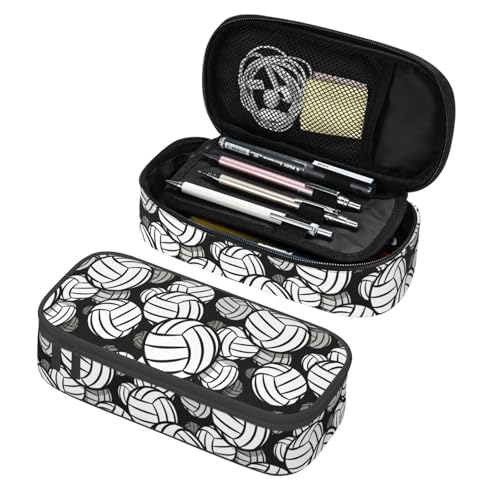 Image of Volleyball Ball Pattern Pencil Case Big Capacity Storage Pencil Pouch Stationery Bags With Zipper Portable Pen Holder Box Organizer For Boys Girls Teens Student College School Office Supplies