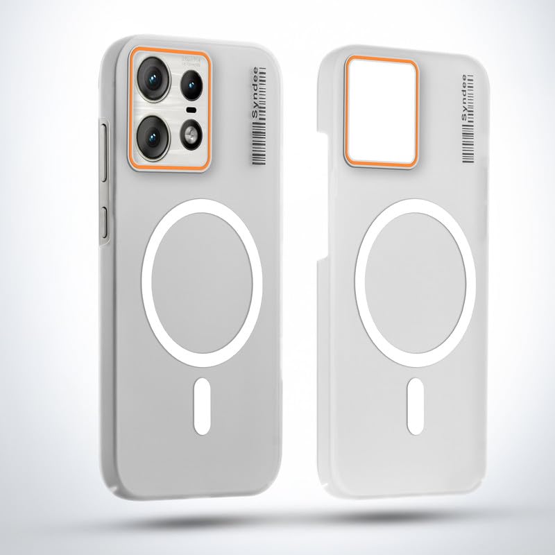 Image of Mr. Case Back Case for Motorola Moto Edge 50 Pro 5G Sleek Frosted Translucent Back with Wireless Charging Support | Anti-Scratch Shockproof Phone Case - White