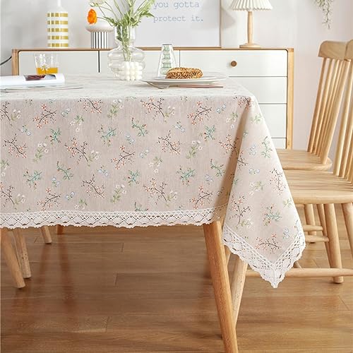 Nappe de table anti tache coton polyester fleur rectangulaire - 3