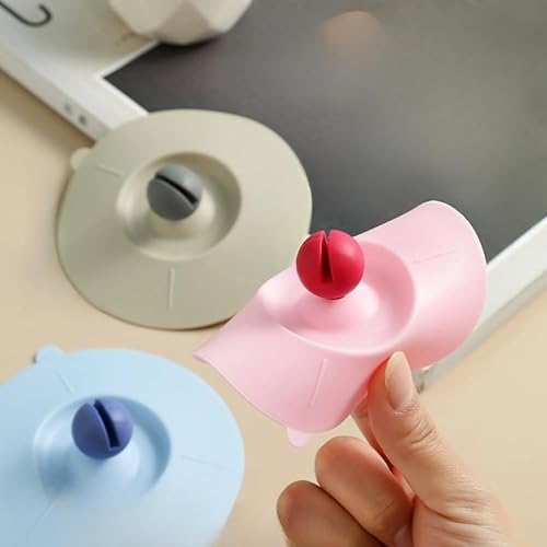 Miniatura 4 de Tapas de silicona para tazas, 4 unidades, cubierta de silicona antipolvo, de grado alimenticio, para taza de vidrio, reutilizable, con soporte de