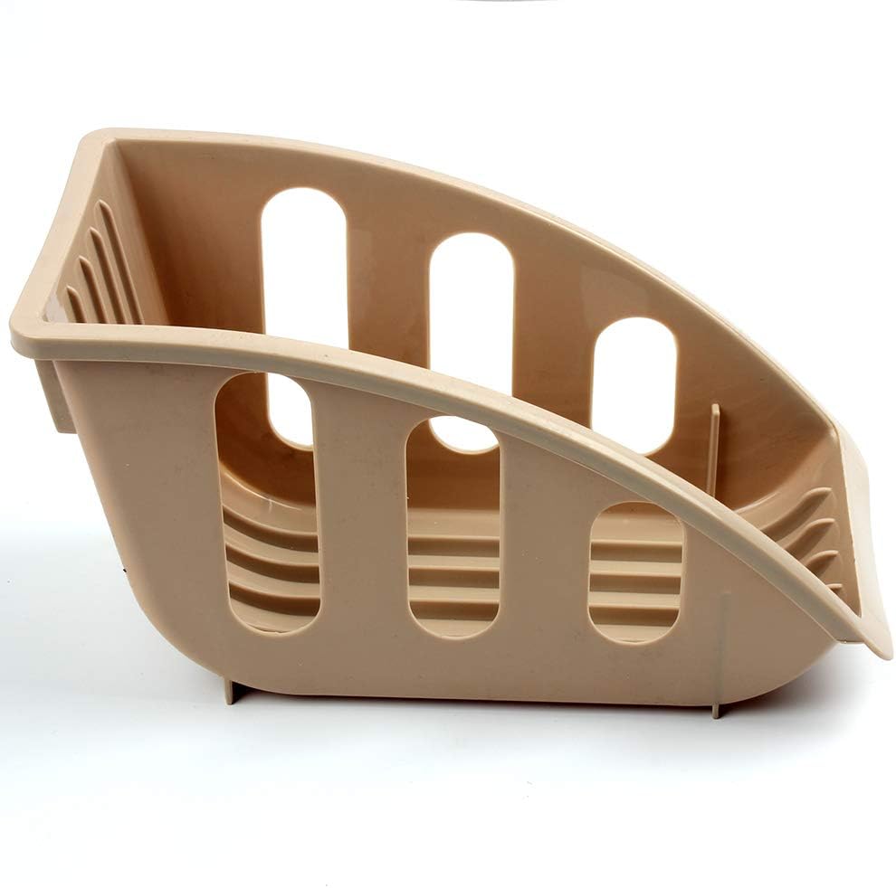 Chytaii Dish Plate Rack Holder Plate Cradle Organizer Drying Drainer Cupboard Kitchen Storage Holder (Brown)