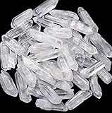 DUQGUHO Clear Quartz Crystals Points Bulks Healing Crystal Stones Irregular Shape Raw Quartz Points Crystal Wand for Jewelry Making Polishing Cabbing Reiki Energy Balance 0.8-1.6' 0.22 lb