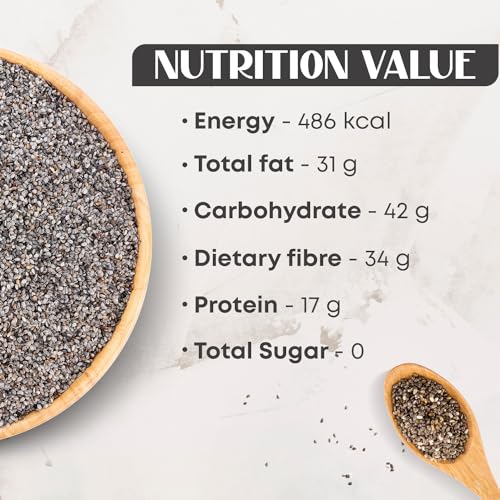 Image of Elegity Black Chia Seeds Pack of 2 (250 gm each) | Nutrient-Rich Snack | Organic | Keto Friendly