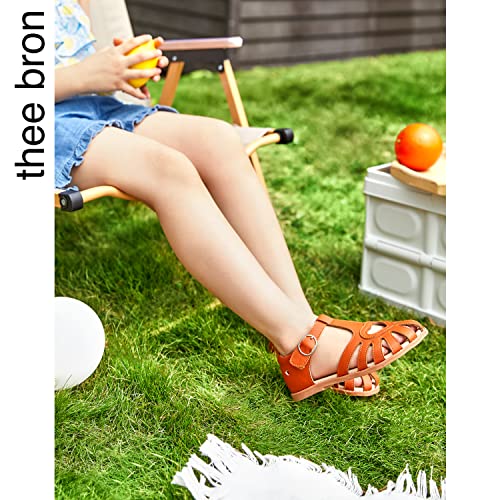 Image of THEE BRON Toddler Girls Closed-Toe Sandals Sweet Retro Cutout Summer Dress Shoes