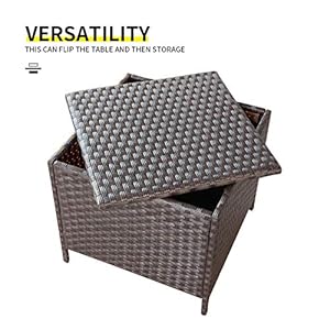Valita Goognice Outdoor PE Wicker Side Table with Storage Patio Resin Rattan End Table Square Container for Furniture Covers, Toys and Gardening Tools Brown Valita Goognice Outdoor PE Wicker Side Table with Storage Patio Resin Rattan End Table Square Container for Furniture Covers Toys and Gardening Tools Brown