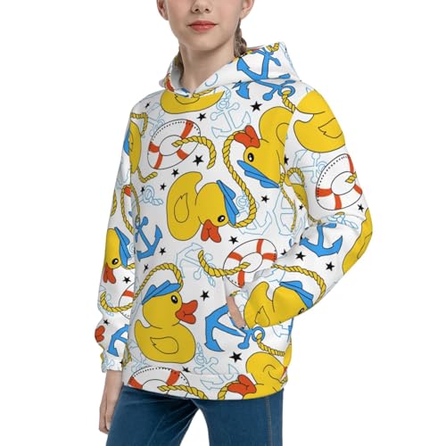 Ducks and Anchors Kid Hoodies Boys Sweatshirts Girls Pullover with Pocket2