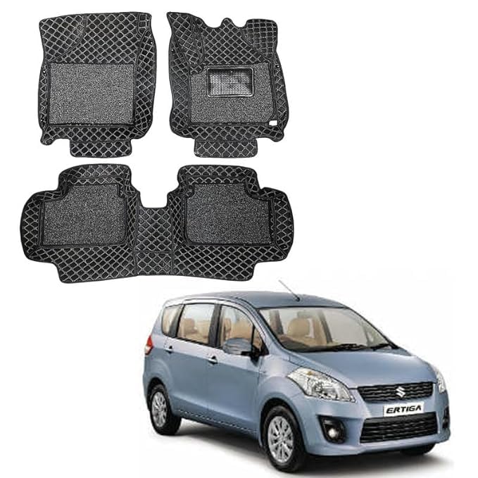 Auto Beast Custom Fitted 7D Car Foot Mats specfic for Ertiga 2012 to 2016 Onwards Model, Perfect