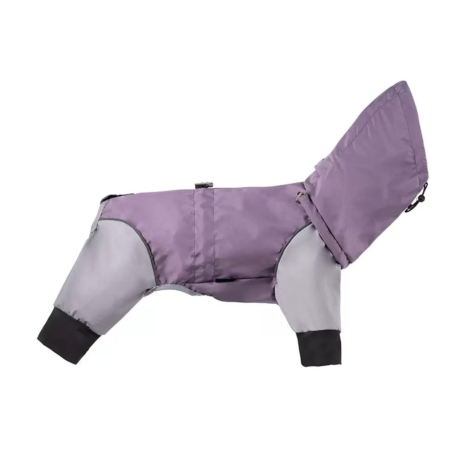 4-Leg Full Coverage Dog Raincoat – Waterproof Windproof Reflective High Collar Jacket with Leash Hole for Small Medium Large Dogs Schnauzers Weimaraners Greyhounds (Purple, L)