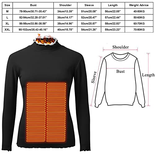 BOTCAM Winter-Oberteile für Damen mit Rundhalsausschnitt, Fleece gefüttert, Thermo-Unterwäsche, schmale Oberteile, Langarm-Thermohemden, Funktionsunterwäsche Damen Compatible with Motorrad – Bild 7
