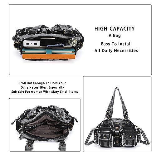 Angel Kiss Hobo Crossbody Purses for Women Shoulder Bag Multipocket Soft Hobo Purses Removable Strap Leather Handbags4