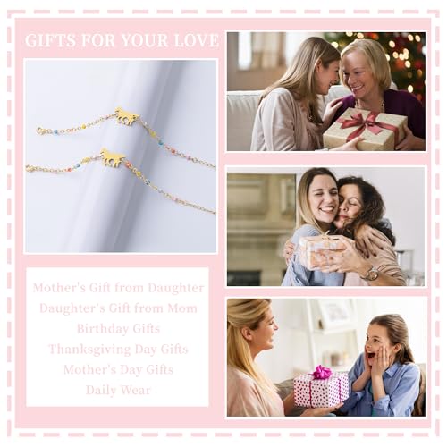 Image of Matching Mother Daughter Bracelets for 2 Daughter and Mother Jewelry for Daughter Gifts From Mom, Inspirational Jewelry for Daughter Mother Gift