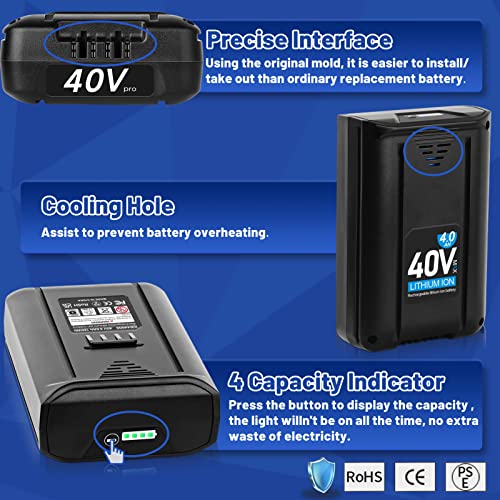TenHutt 【3rd-Generation】 4.0Ah 40V Replace Battery for Kobalt 40V MAX 2540C-06 High Capacity Lithium-ion Battery KB440-03 KB2540C-06 KB640-03 KB240-06 for Cordless Power Tools by TenHutt - Image 5