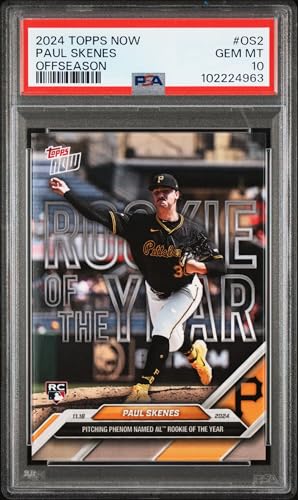 Paul Skenes 2024 Topps Now Rookie of the Year Baseball Rookie Card #OS2 Graded PSA 10
