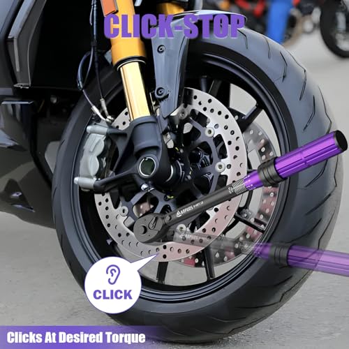 Image of ANPUDS 3 /8 Inch Drive Click Torque Wrench, 5-45 Ft-Lb /6.8-61Nm | Dual Direction, ±3% Accuracy, 72 Tooth, Lightweight Aluminum Torque Wrench for Bicycle, Moto and Car Spark Plug Repair