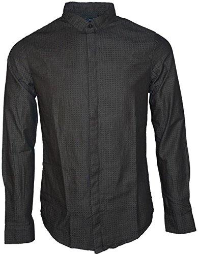 Armani Jeans Herren Freizeit-Hemd Schwarz schwarz Gr. X-Large, schwarz
