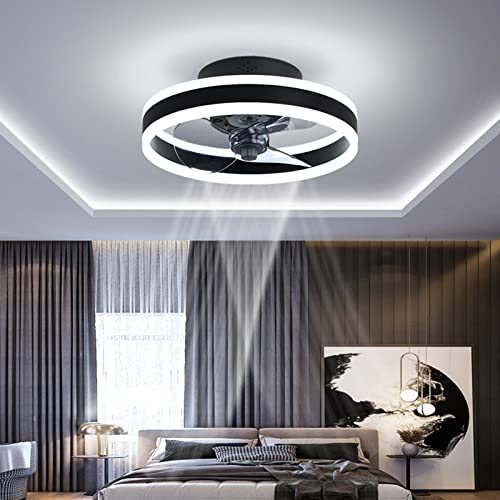 Ventiladores de techo con luz LED y Control Remoto,Lámpara de Techo Silencio LED Regulable,3000-6500K 3 Temperatura de Color,Iluminación de Ventiladores de Techo para Sala de Estar Dormitorio Cover