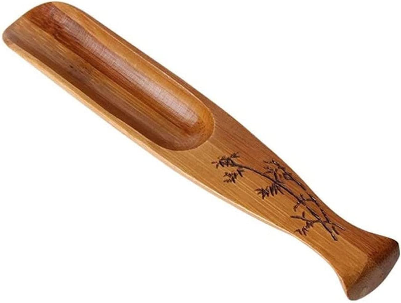 Cuchara medidora de té marrón para ceremonia del té – Cuchara de bambú Kung Fu con diseño 2 en 1 (infusor de té simple para casa, oficina y casa de té, idea de regalo)