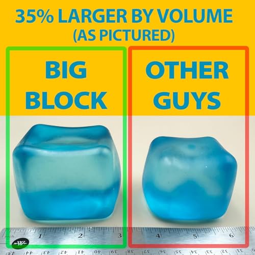 Image of Original Big Block Premium Stress Cube 2 Pack, Squishy Fidget Toy, Adults | Non-toxic ASTM certified, US family-owned, easy replacement, jumbo sensory squeeze cubes set of 2, stress relief