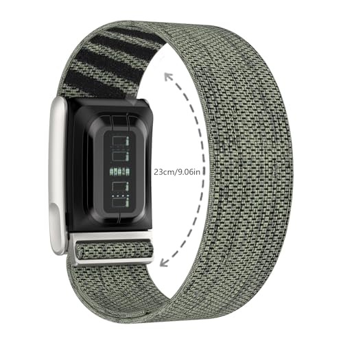 Nylon-Armband, kompatibel mit Whoop 5.0/Whoop MG-Bändern, weiches, dehnbares Nylon-Sportschlaufen-Ersatzband mit Metallgrenzen förmigem Verschluss und verstellbarem (Light Gray, One Size)