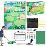 Runkoyea Golf Chipping Spiel,Golf Schlagübungsmatte Set | Tragbare Schlagmatte | Für Zuhause Hinterhof Innenbereich Hof Rasen Kinder Erwachsene Party Karneval Garage Übungsgelände Familie Freiluft