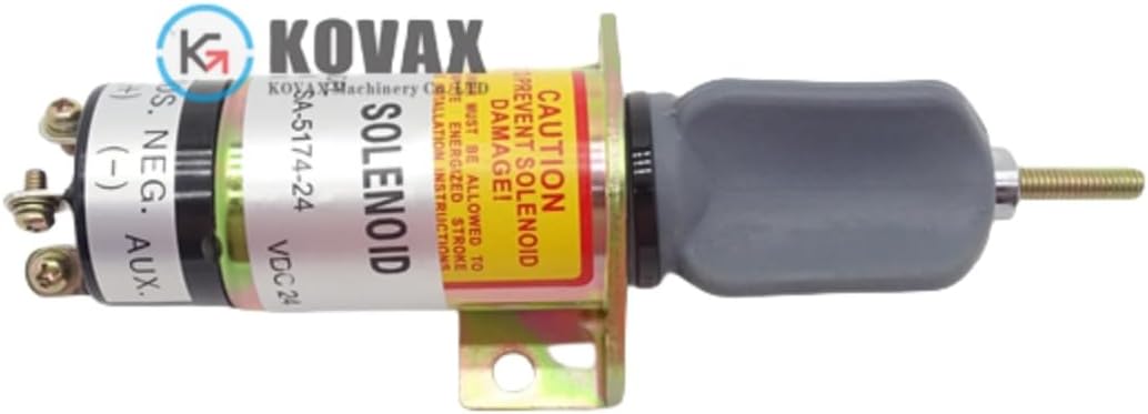 New Fuel Shut Off Solenoid 2001ES-24E3U1B2S2 24V Stop Solenoid Fit For Cummins Diesel Engine 2 Terminals 2001ES24E3U1B2S2 For Construction Machinery Excavator Engine Replacement Parts