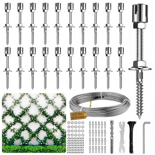 Support pour plante grimpante extérieur NEWFUN câble acier inoxydable de 30 mètres
