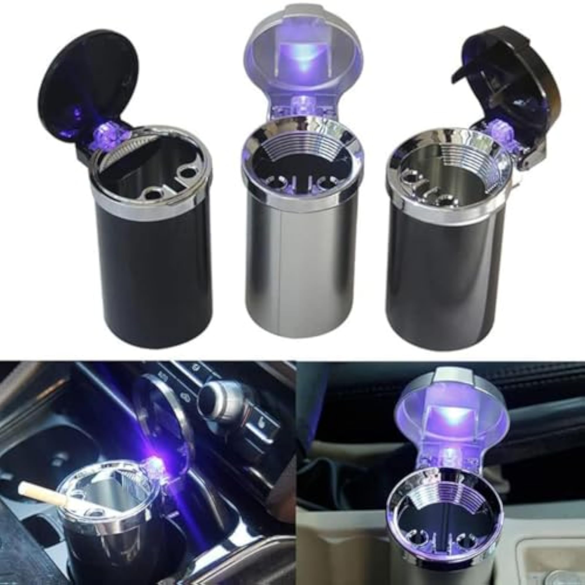 Grivaihi Car Ashtray with Lid, Portable Smell Proof Design
