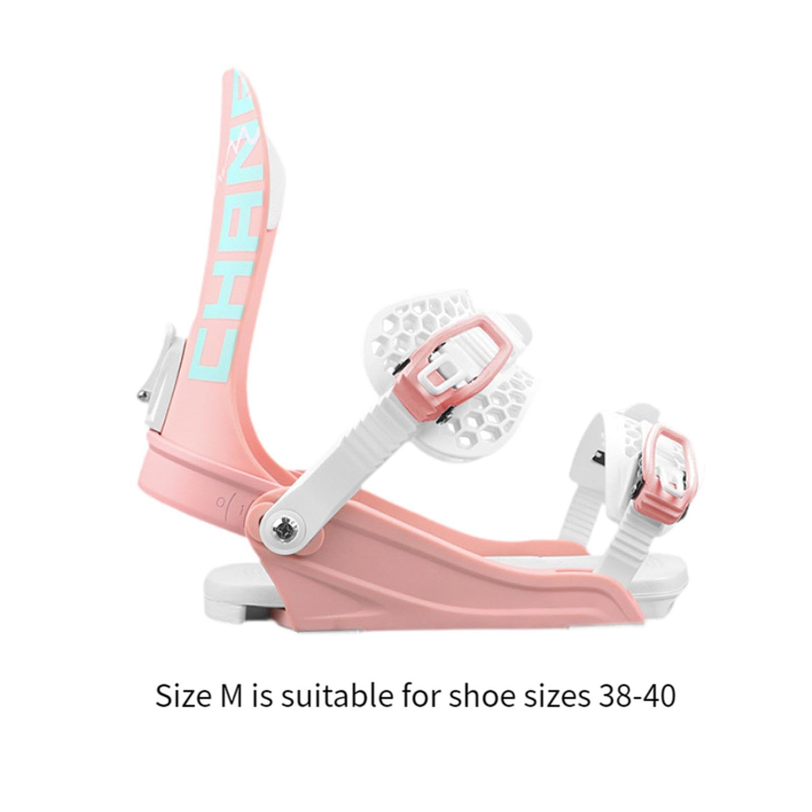 Colaxi Snowboard Bindings Mens Women Replacement Beginner Supplies for Snowboarding Adjustable Winter Sports Equipment Accessories, Pink M