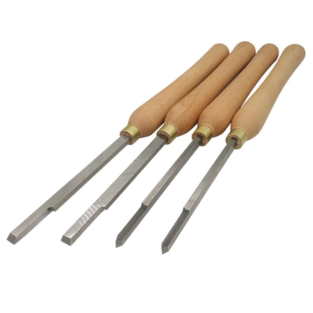 Chisels, 4 Piece Woodworking Handcart Knife Woodworking Ring Handcart Hand-Held High Speed Steel Turning Tool Lathe Chisel Set for Storage for Wood Turning Hardwood