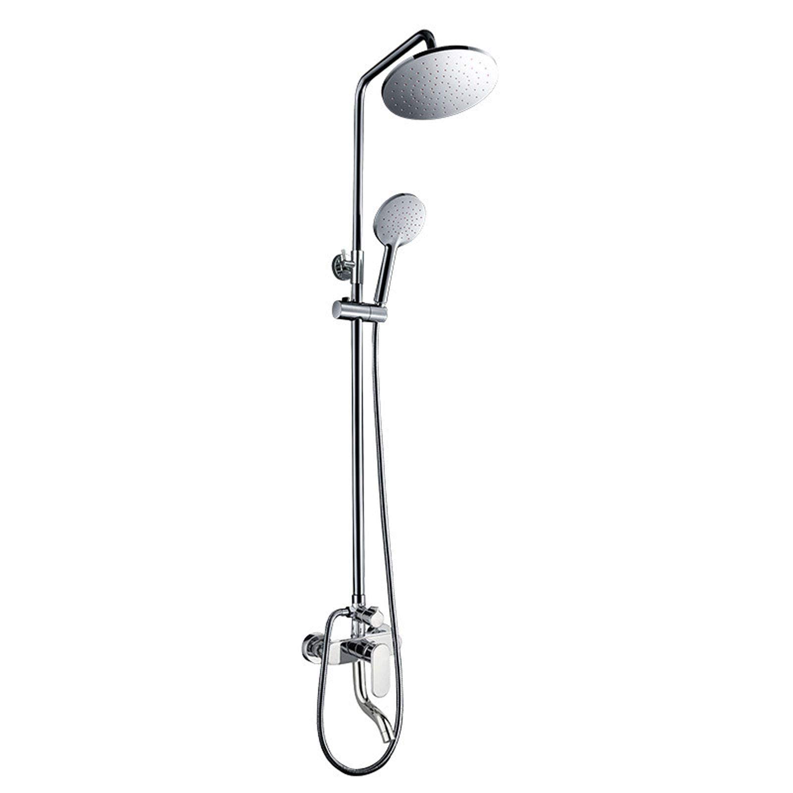 Système de douche chromé au design élégant et moderne pour salle de bain