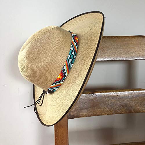 Hat Band Cowboy Western Beaded Hatband Turquoise Orange White Men Women Handmade #TOP5
