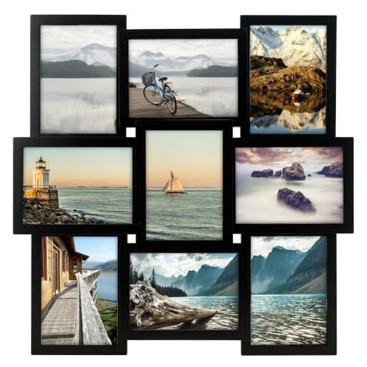Malden International Designs Crossroads Puzzle Collage Picture Frame, 9 Option, 9-5x7, Black - 2119-957